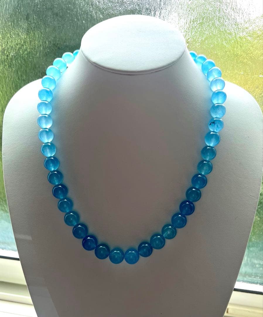 天然　高品質　アイスブルー　アクアマリンのネックレス AB1044