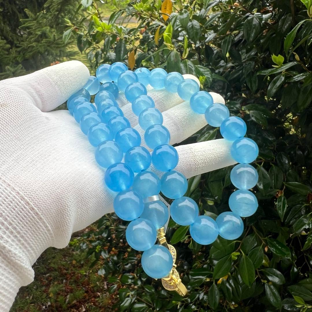 天然　高品質　アイスブルー　アクアマリンのネックレス AB1044