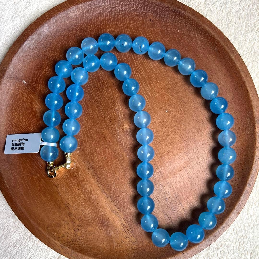 天然　高品質　アイスブルー　アクアマリンのネックレス AB1044