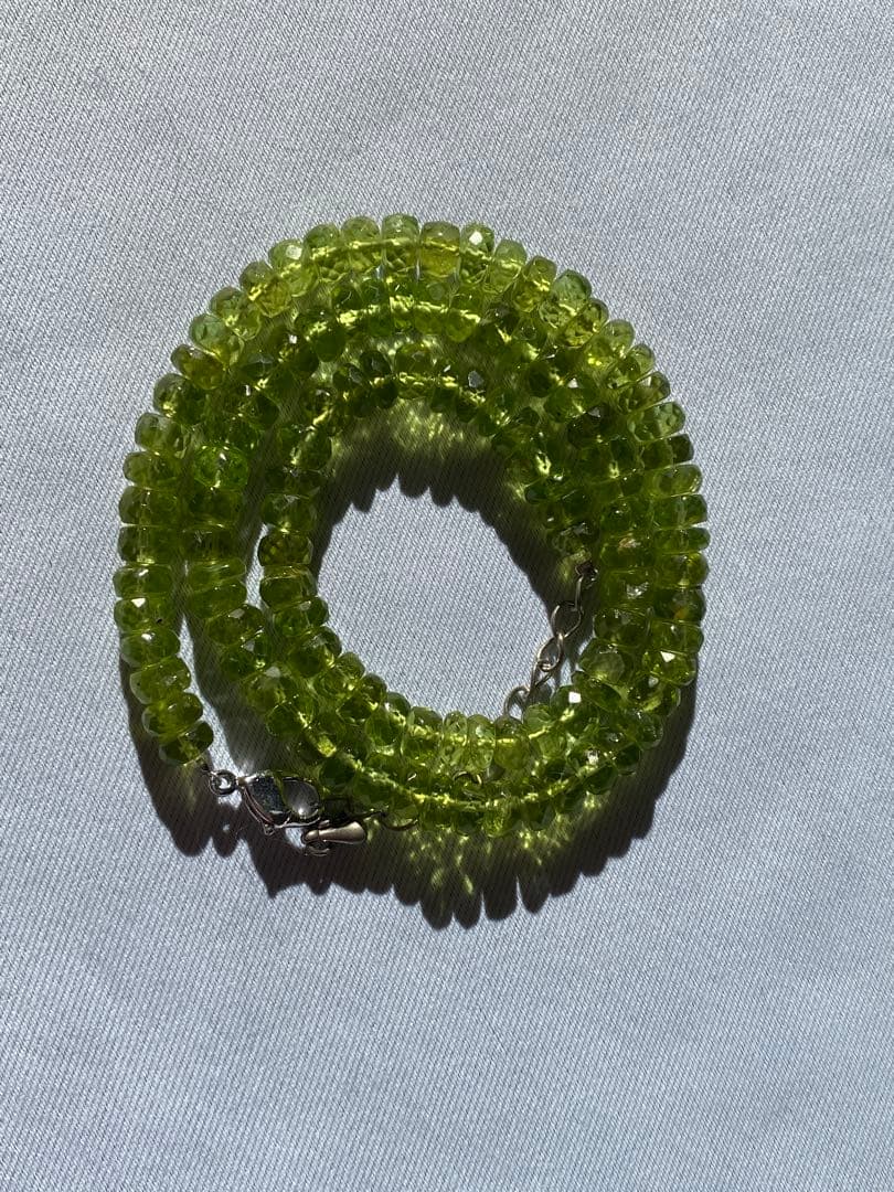 極めて少ない天然緑水晶ネックレス 約40cm