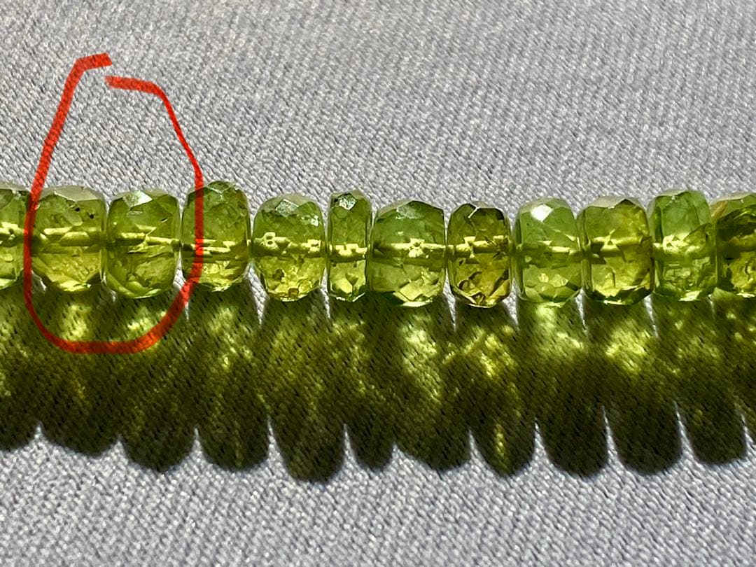 極めて少ない天然緑水晶ネックレス 約40cm