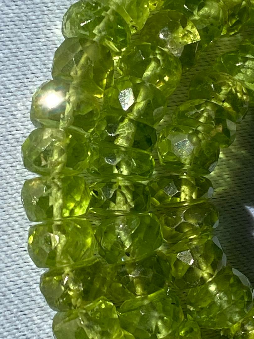 極めて少ない天然緑水晶ネックレス 約40cm