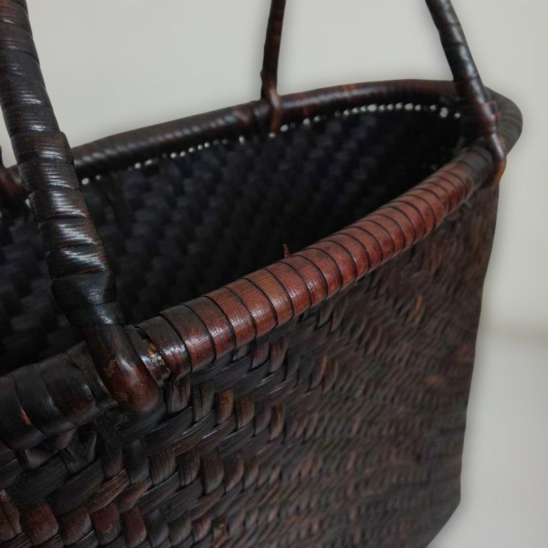 山葡萄 カゴバック 手提げ 内布なし