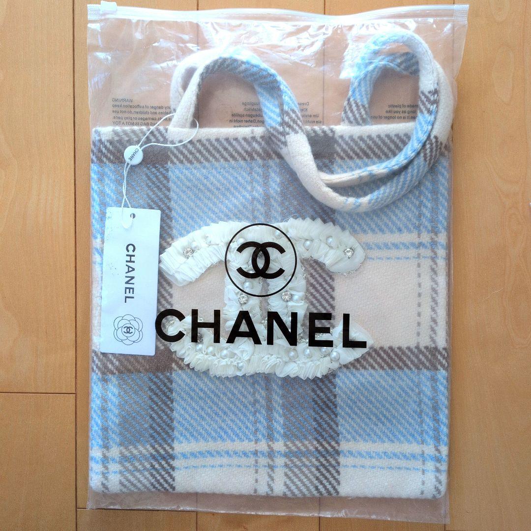 CHANEL チェック柄トートバッグ