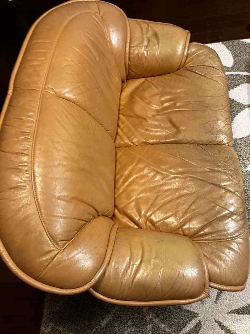 オールレザー ハイバック2人掛けソファ神奈川県港南区引取り可で1.2万円値引き