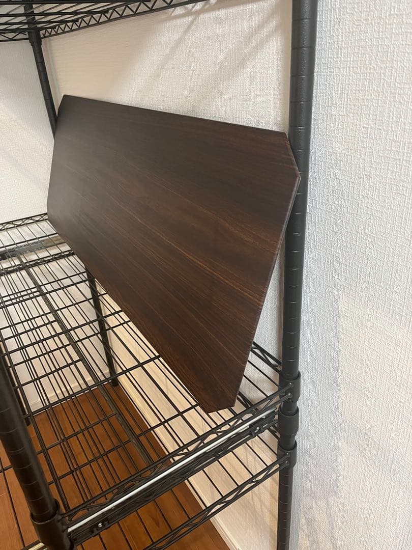 スチールラック 黒 Luminous NOIR スライド天板