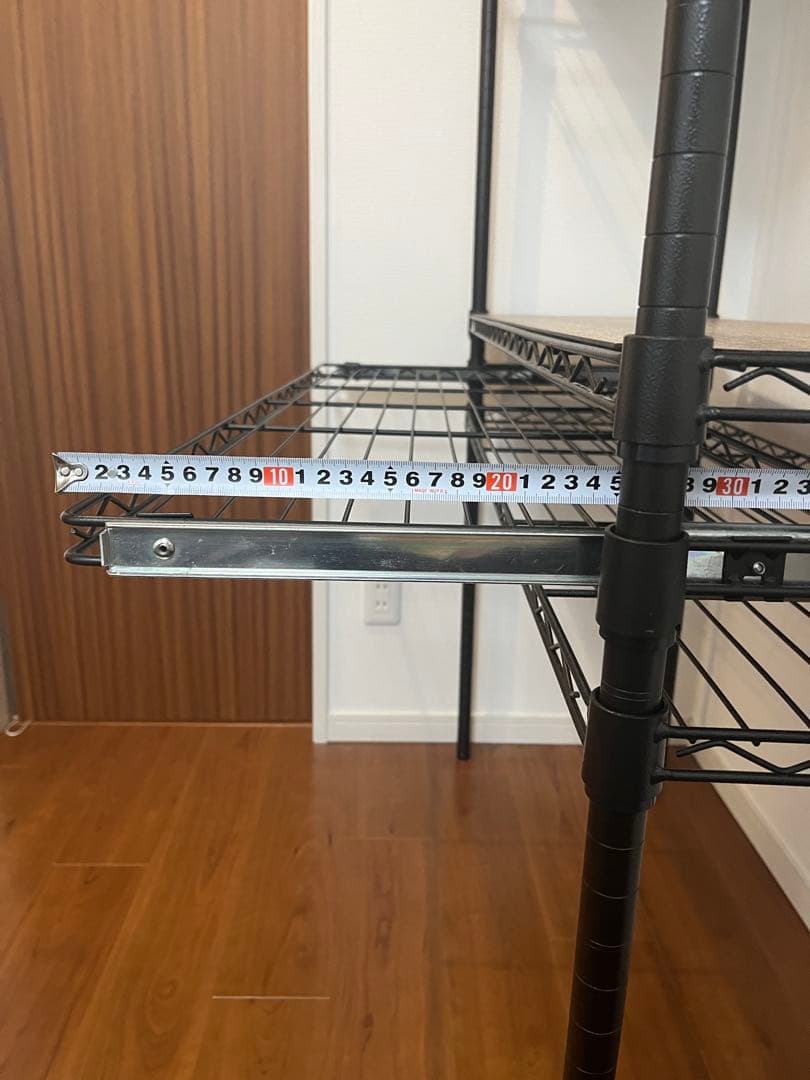 スチールラック 黒 Luminous NOIR スライド天板