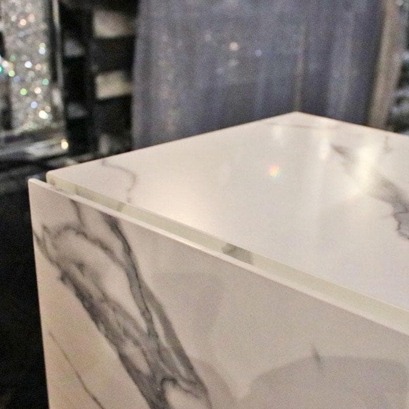 大理石柄 キャビネット マーブルホワイト リビング収納 飾り棚 399-2960