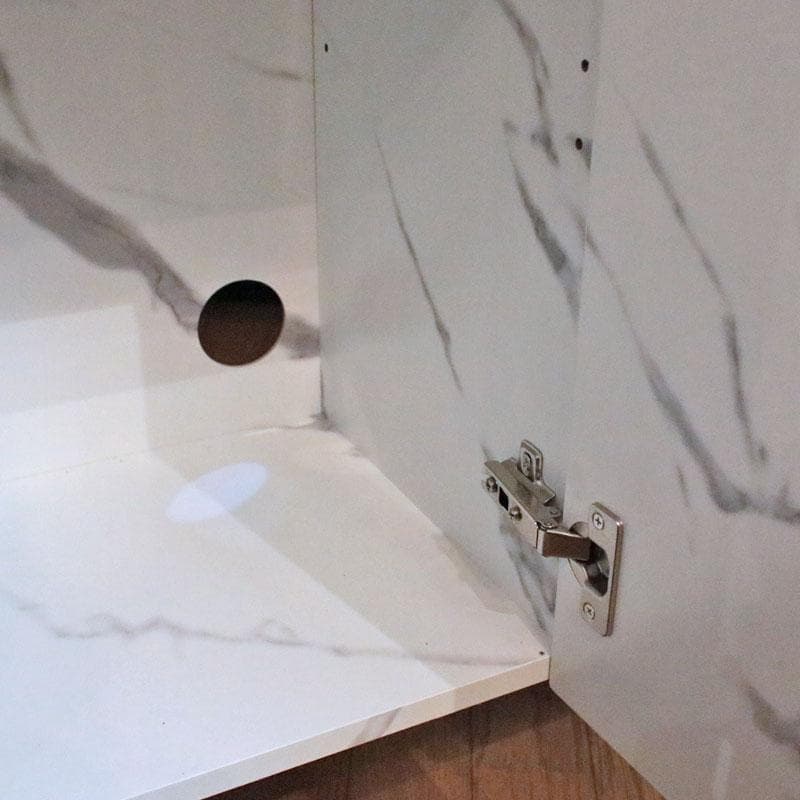 大理石柄 キャビネット マーブルホワイト リビング収納 飾り棚 399-2960