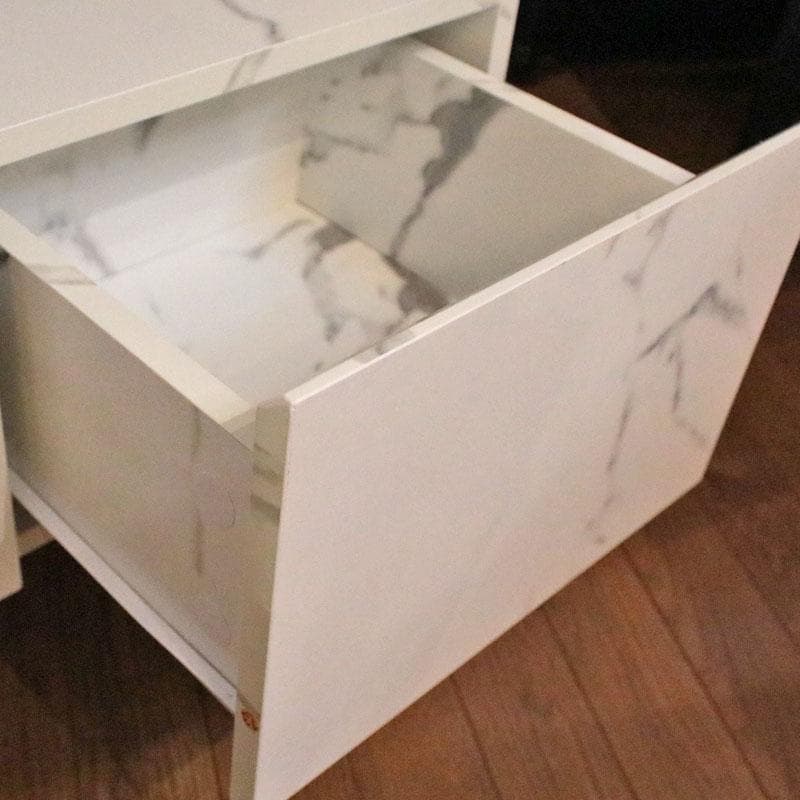 大理石柄 キャビネット マーブルホワイト リビング収納 飾り棚 399-2960