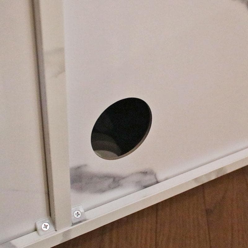 大理石柄 キャビネット マーブルホワイト リビング収納 飾り棚 399-2960