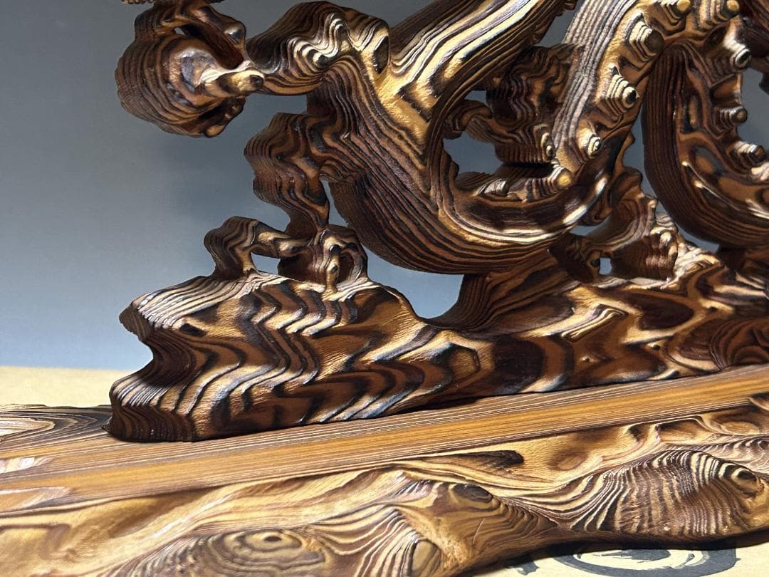 屋久杉　飛龍　置物　４０㎝　龍　木彫　木彫り