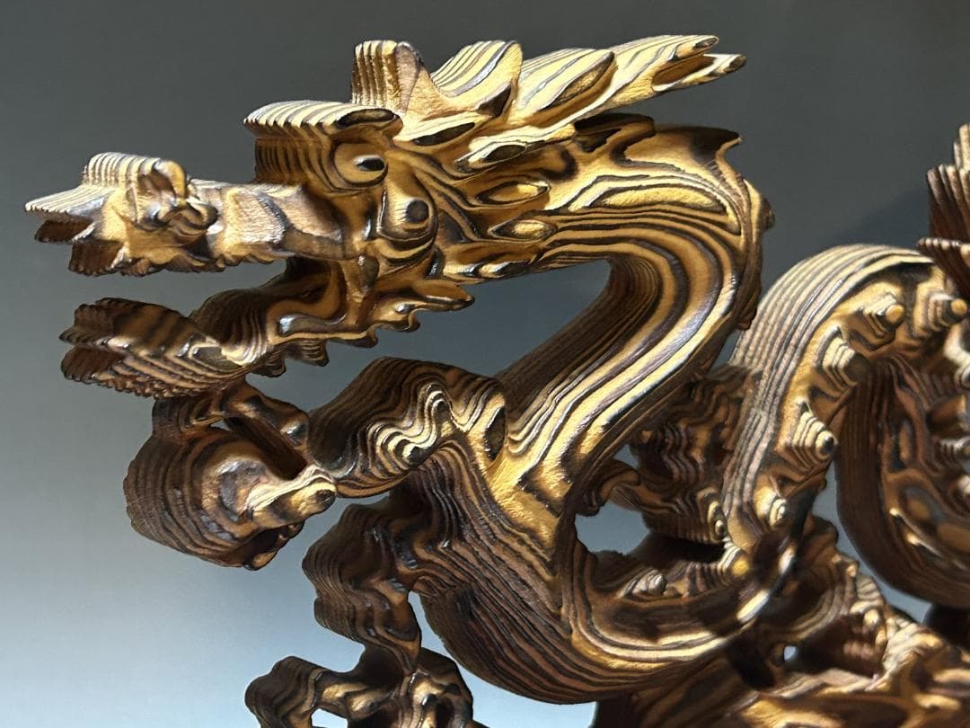 屋久杉　飛龍　置物　４０㎝　龍　木彫　木彫り