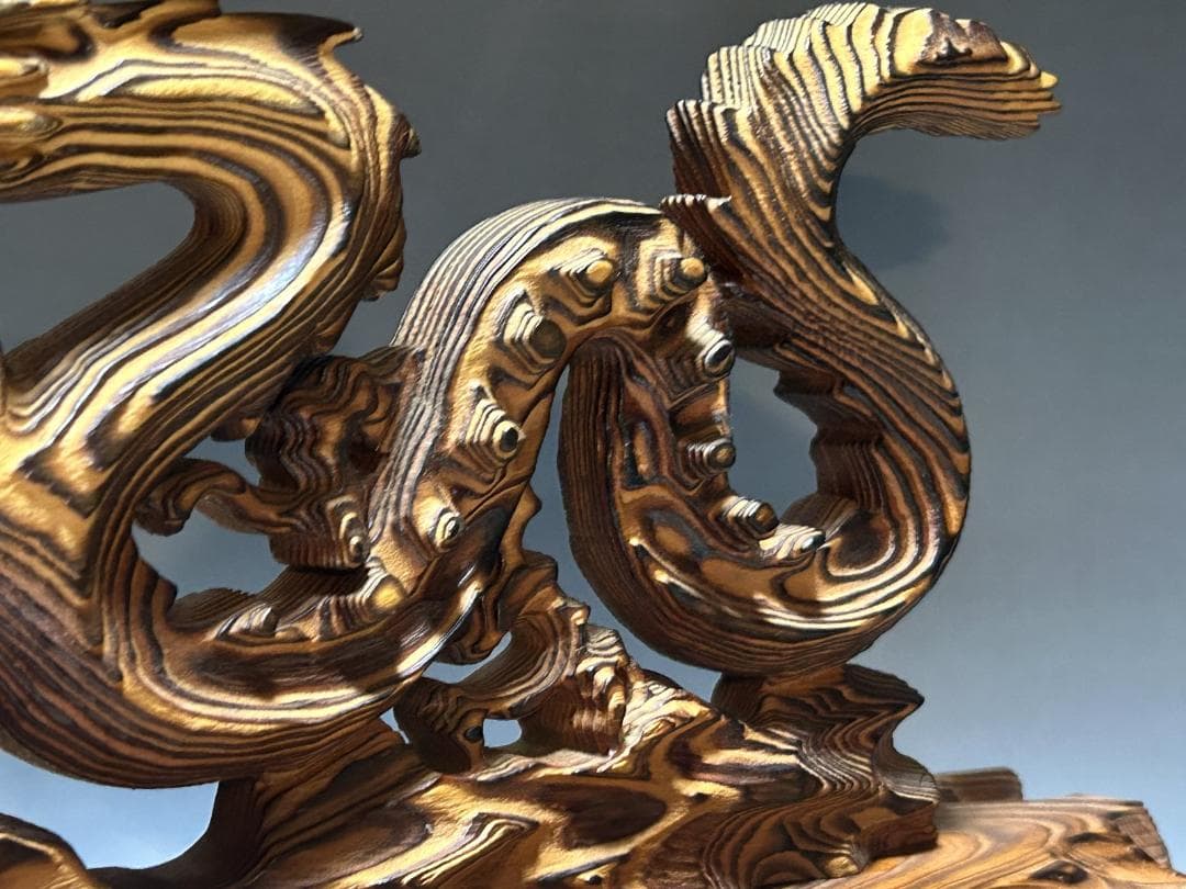 屋久杉　飛龍　置物　４０㎝　龍　木彫　木彫り
