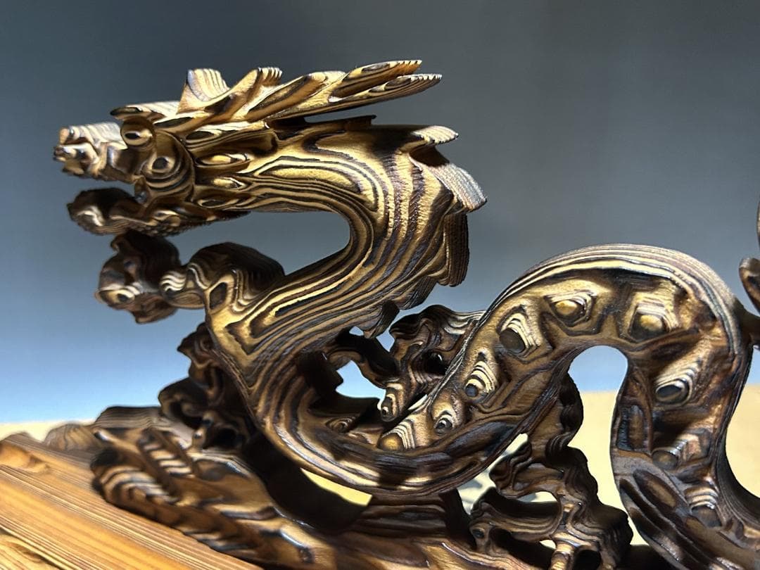 屋久杉　飛龍　置物　４０㎝　龍　木彫　木彫り