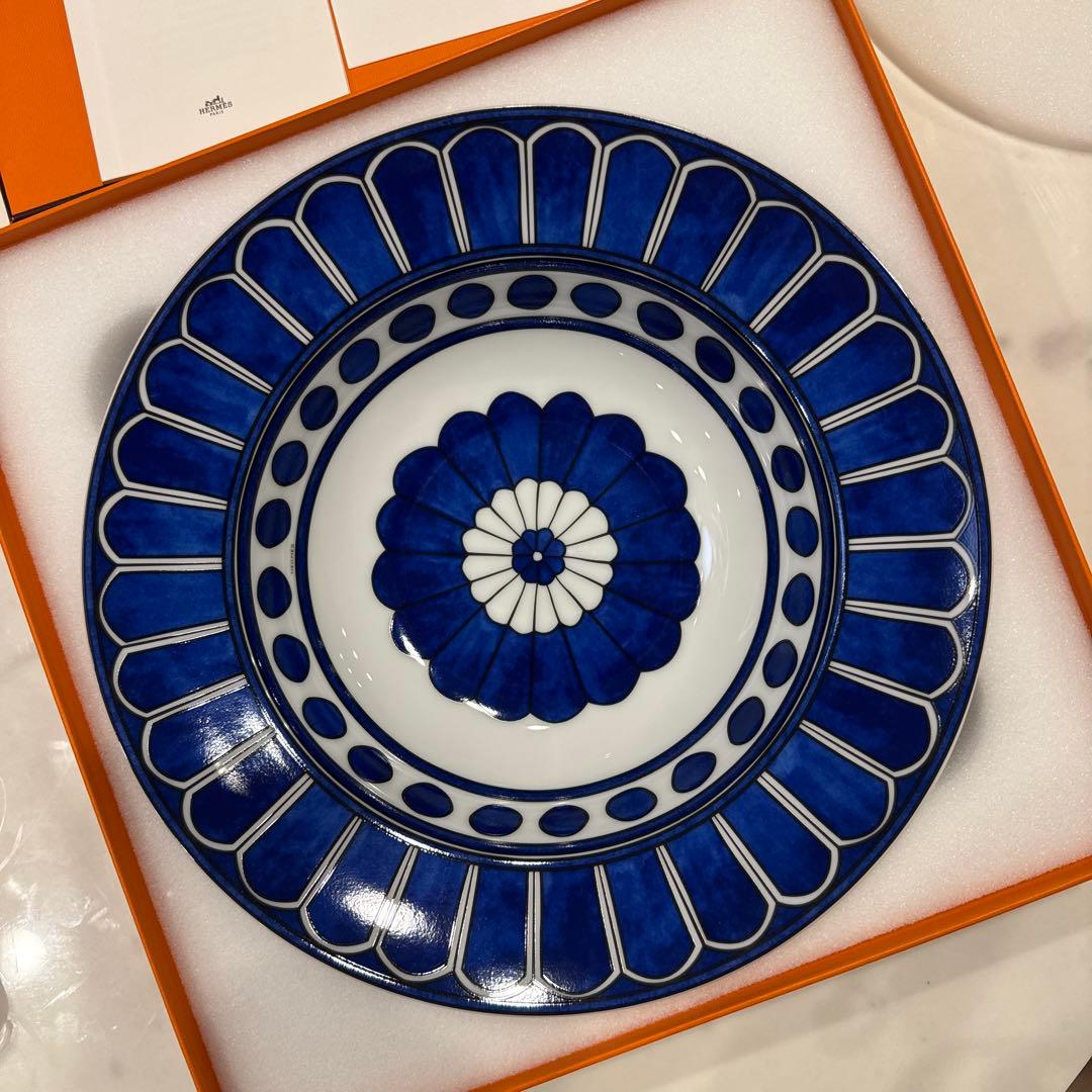 HERMES ブルーダイユール　パスタプレート