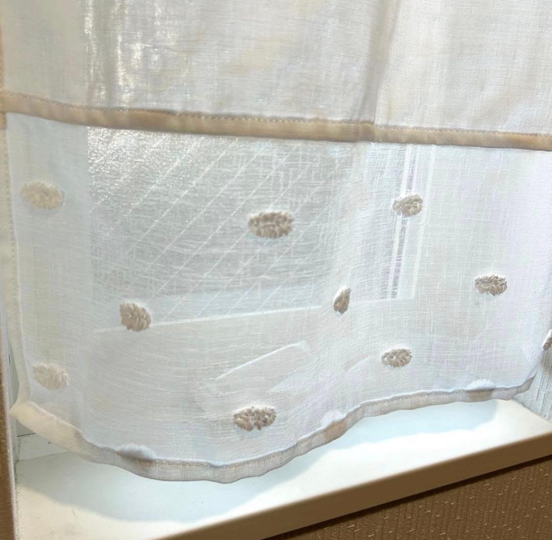 【viewooa】レースカフェカーテン　ドット柄　ご案内用