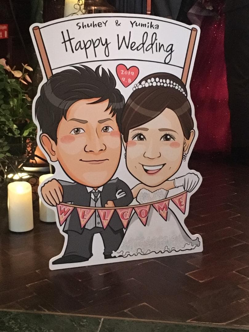 似顔絵特大パネル★結婚式　二次会　パーティ　似顔絵　サプライズ　プレゼント