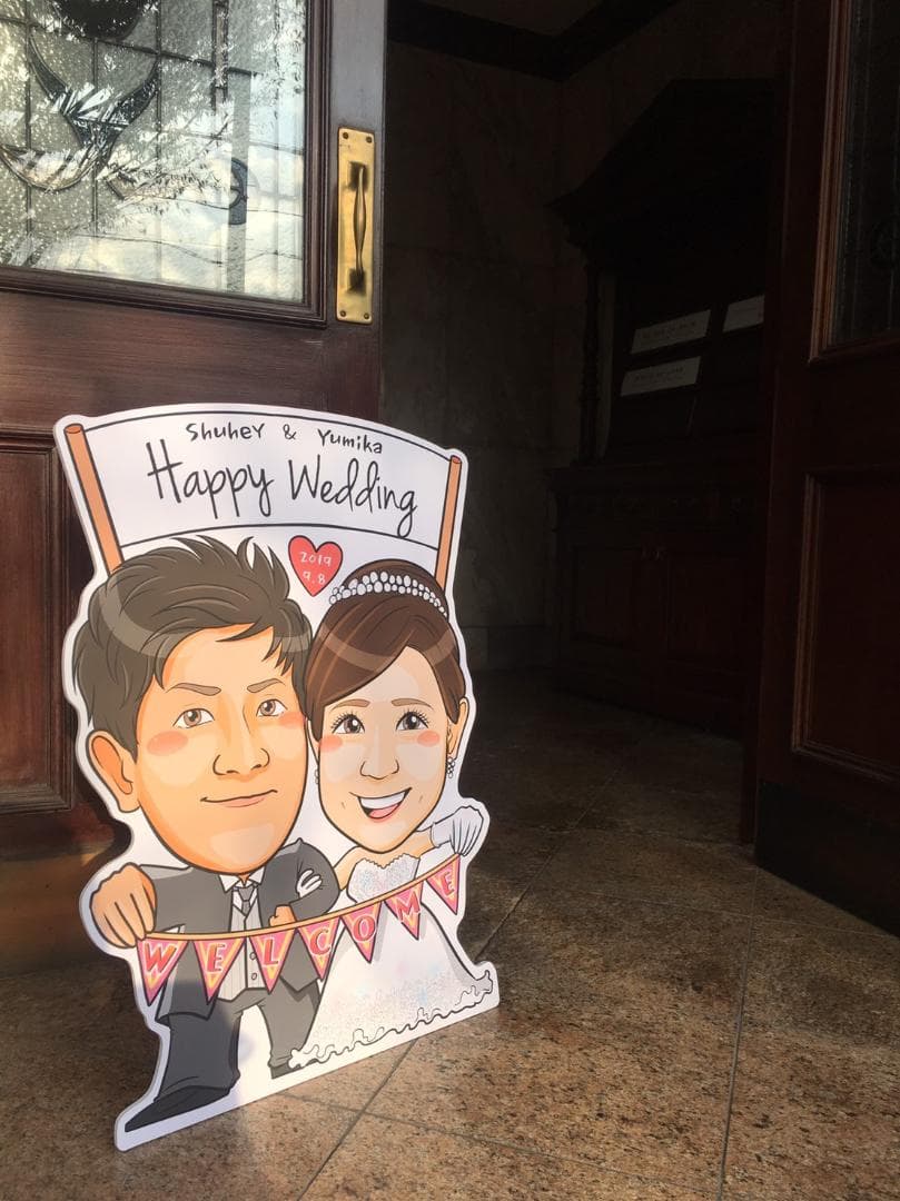 似顔絵特大パネル★結婚式　二次会　パーティ　似顔絵　サプライズ　プレゼント