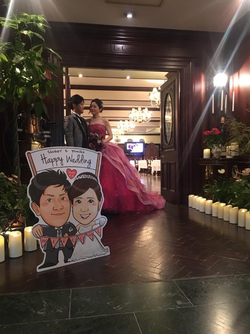 似顔絵特大パネル★結婚式　二次会　パーティ　似顔絵　サプライズ　プレゼント