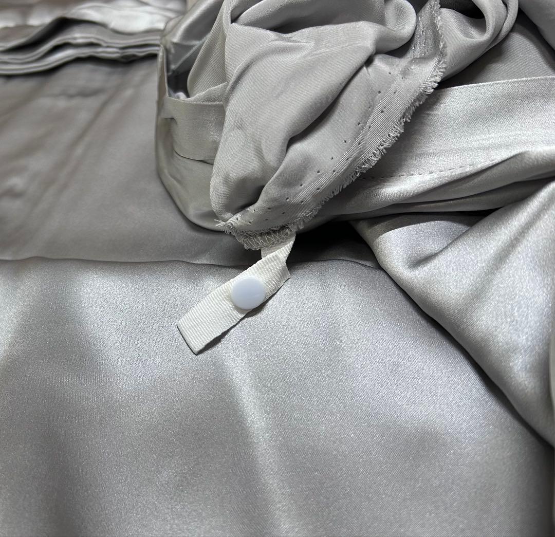 シルク100% 布団カバー ２枚190x210　グレー