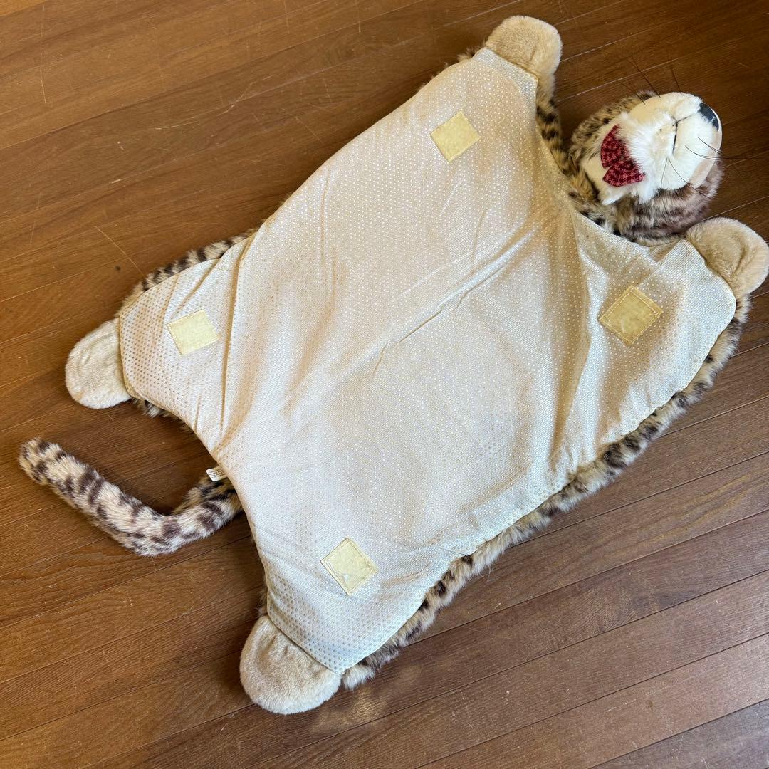 当時物 レトロ 昭和 ヒョウ ぬいぐるみ マット ラグ 滑り止め付き 個性派