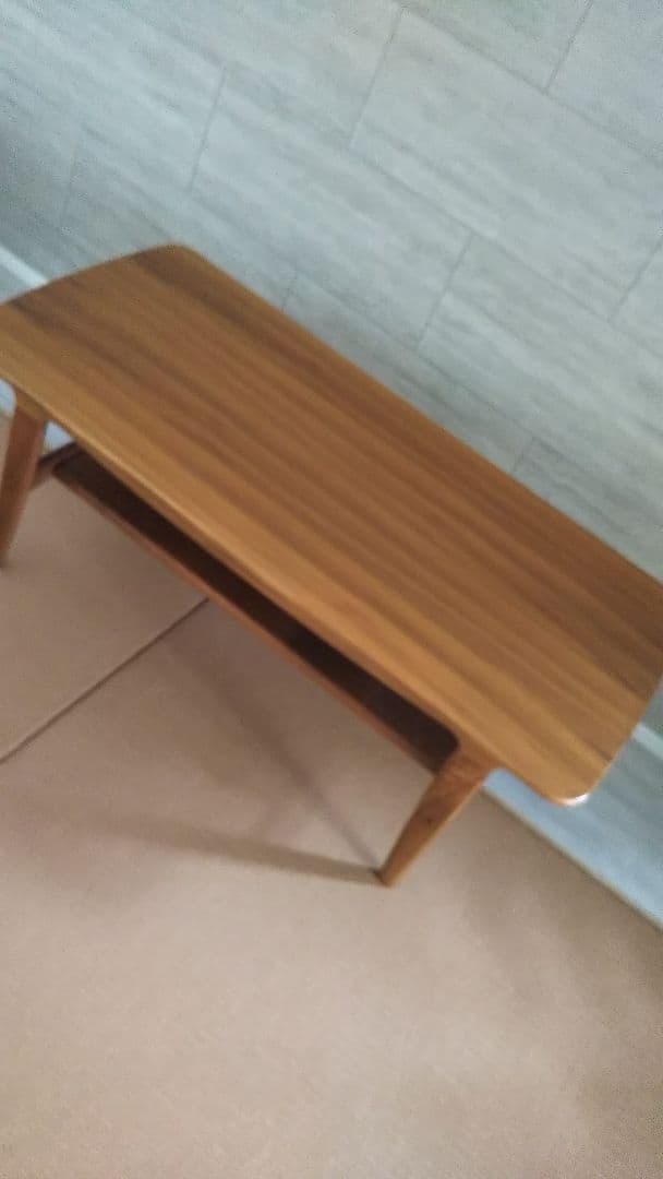 【良品】木製 センターテーブル 下部棚付き