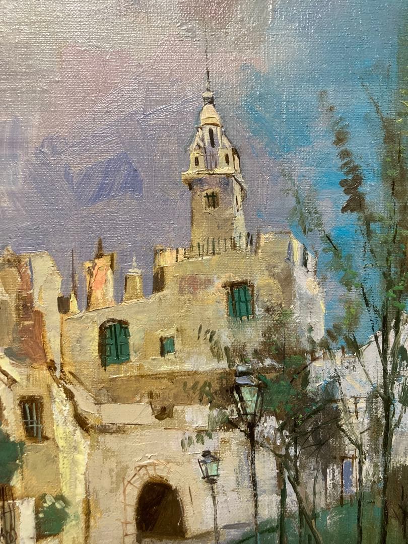 油絵 油彩 肉筆 【叙勲作家 三浦勝治】「セビリヤ」 F4号 美術年鑑掲載作家