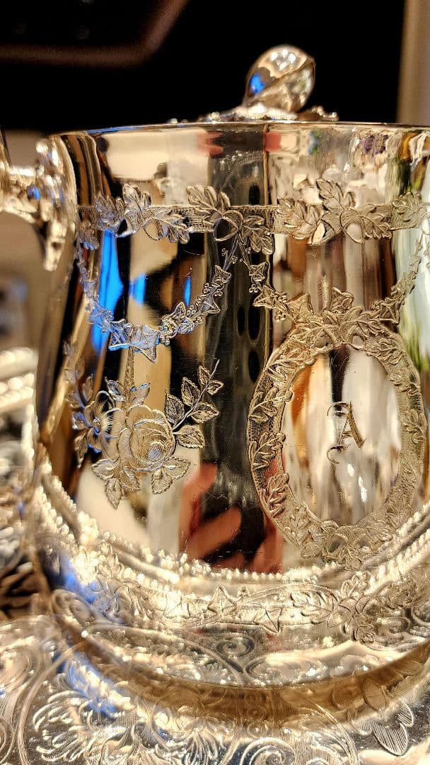 純銀P 22 ヴィクトリアンティーセット アンティーク ポット シルバープレート