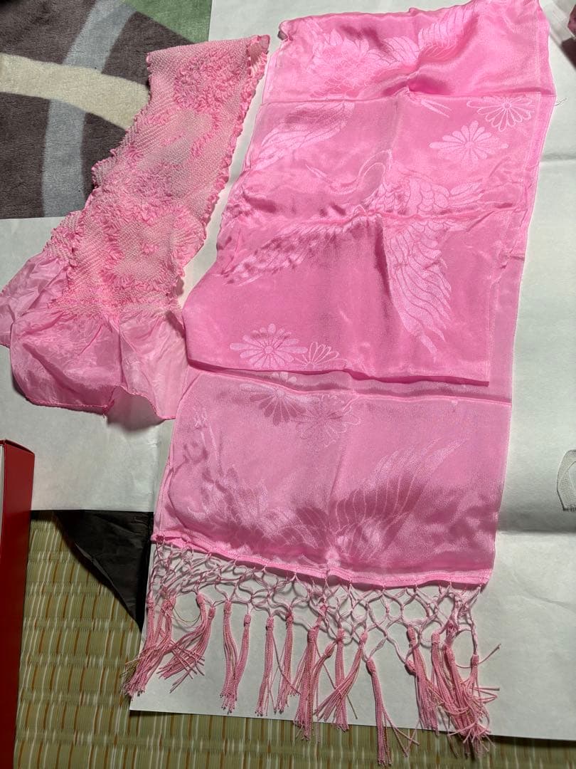 七五三 着物セット 紫色 花柄　7歳　女の子　フルセット