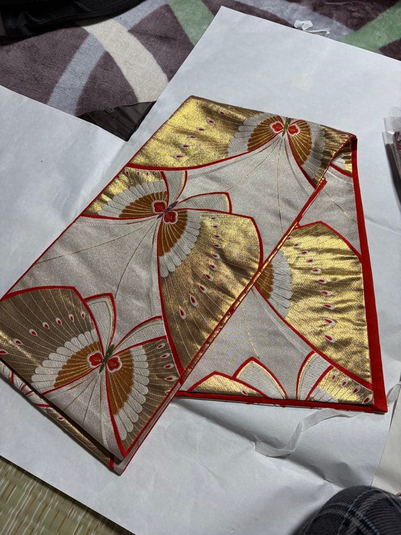 七五三 着物セット 紫色 花柄　7歳　女の子　フルセット