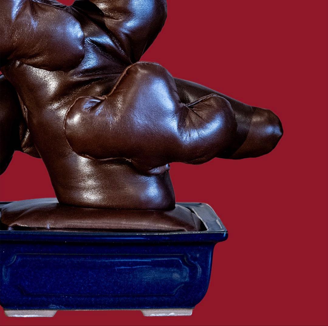 レザー盆栽　ダークブラウン　leather BONSAI