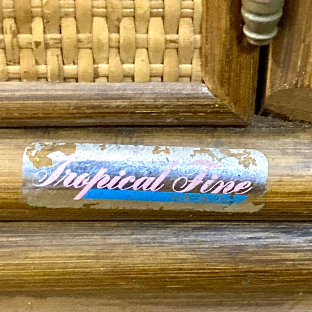 【コウ】ラタン トロピカルファイン アーチ型 キャビネット 籐家具