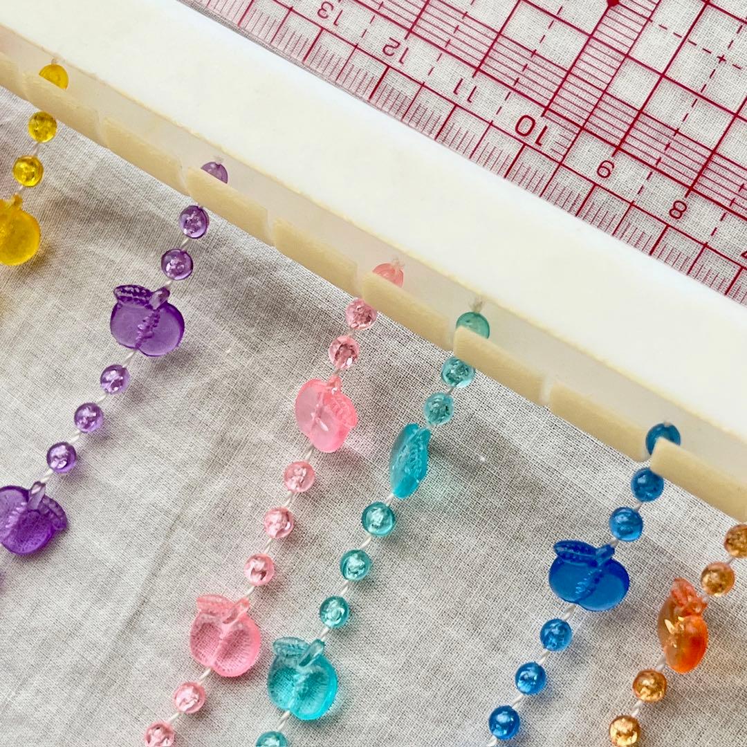 c234 ビーズのれん ビーズカーテン りんご レトロ インテリア