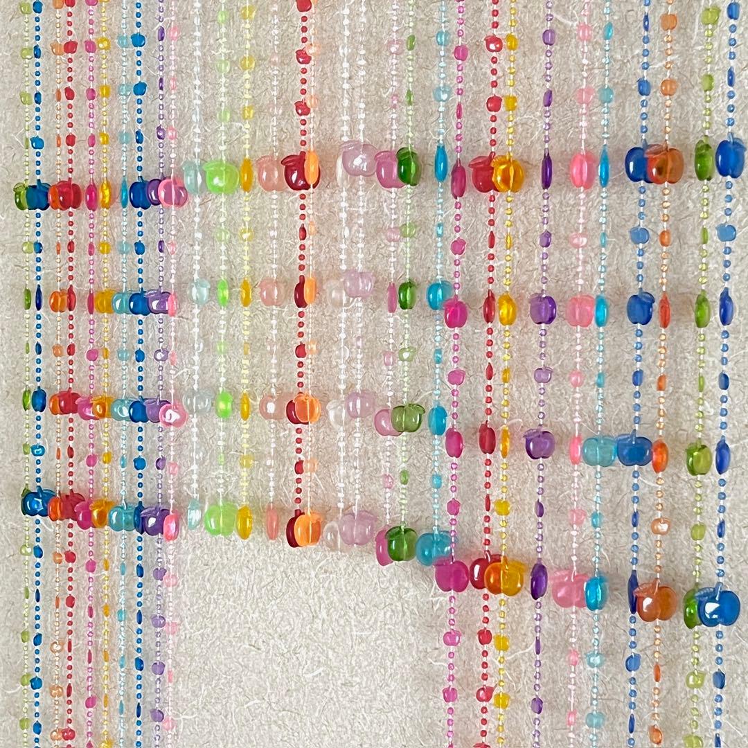 c234 ビーズのれん ビーズカーテン りんご レトロ インテリア