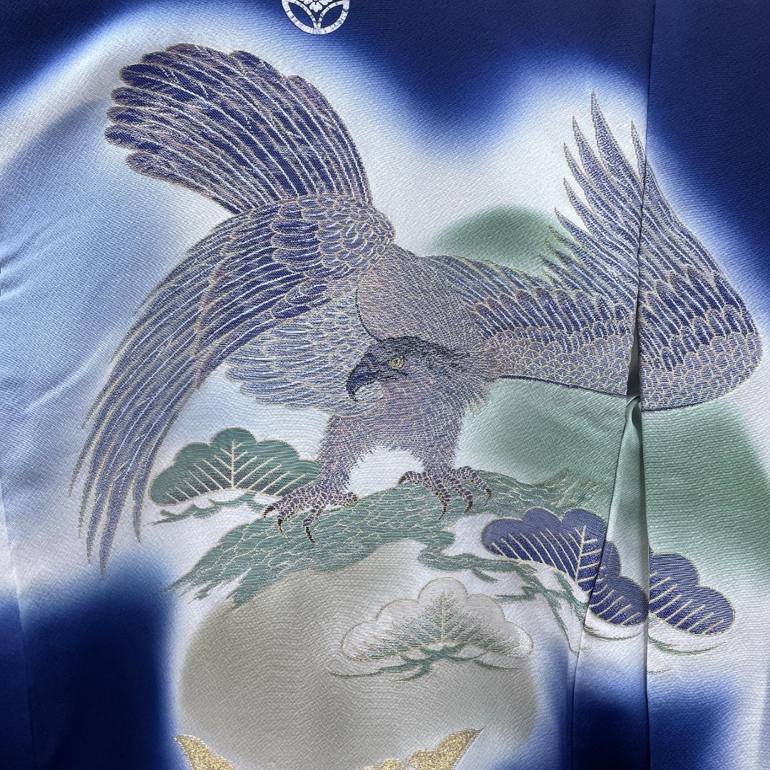 Y★3998★ ジャンク品 男の子 着物 かけ着 男児 一つ身 紋入り