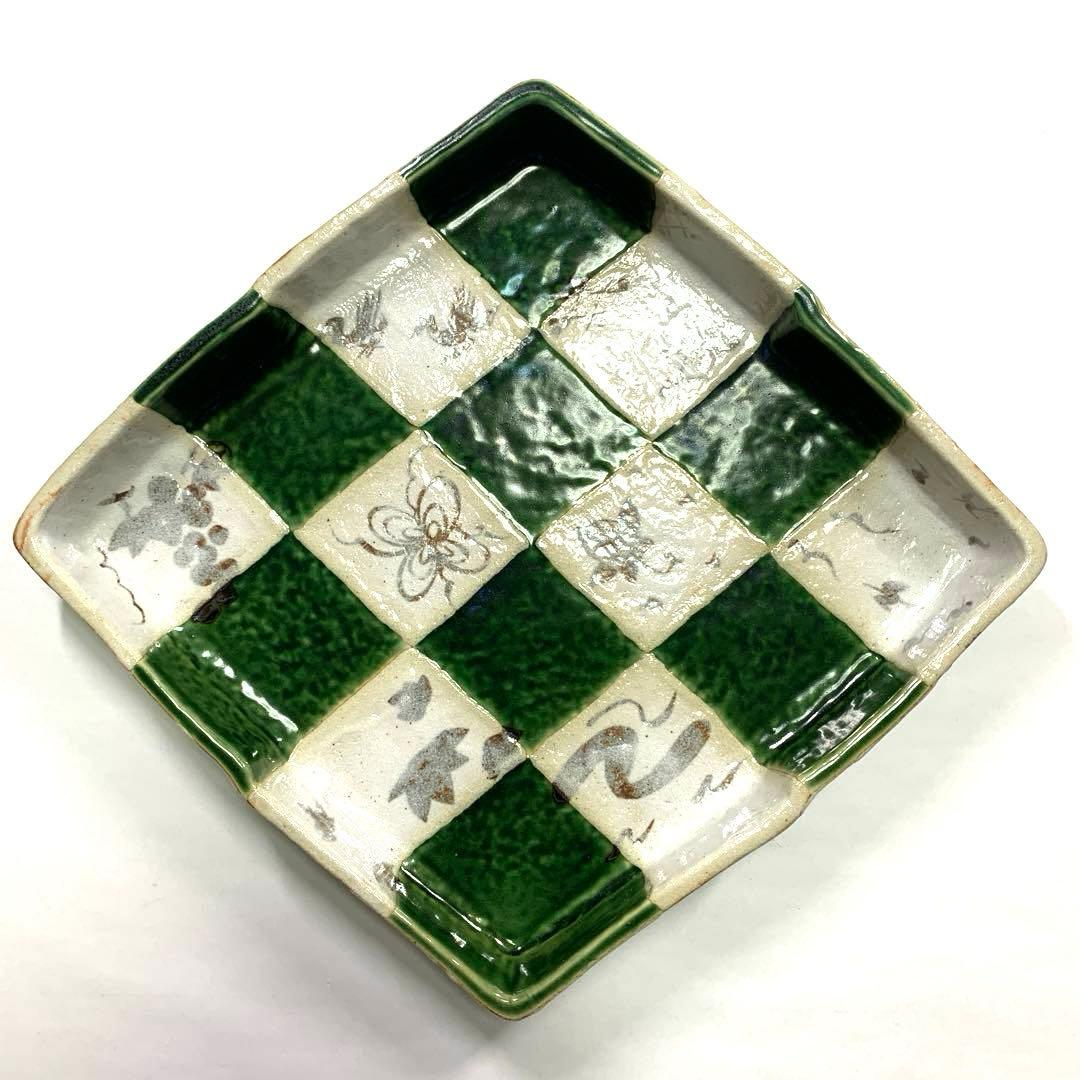 【新品未使用】　たち吉　市松　大皿　瀬戸焼 織部　菱形 角皿　5枚セット