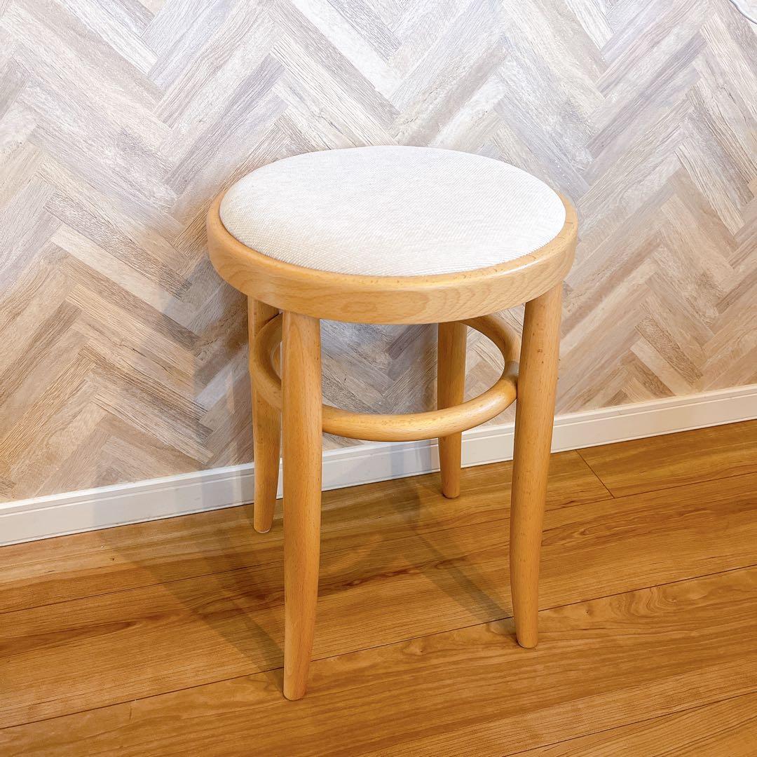 【美品】秋田木工 スツール 大塚家具 No.209 カウンターチェア アイボリー