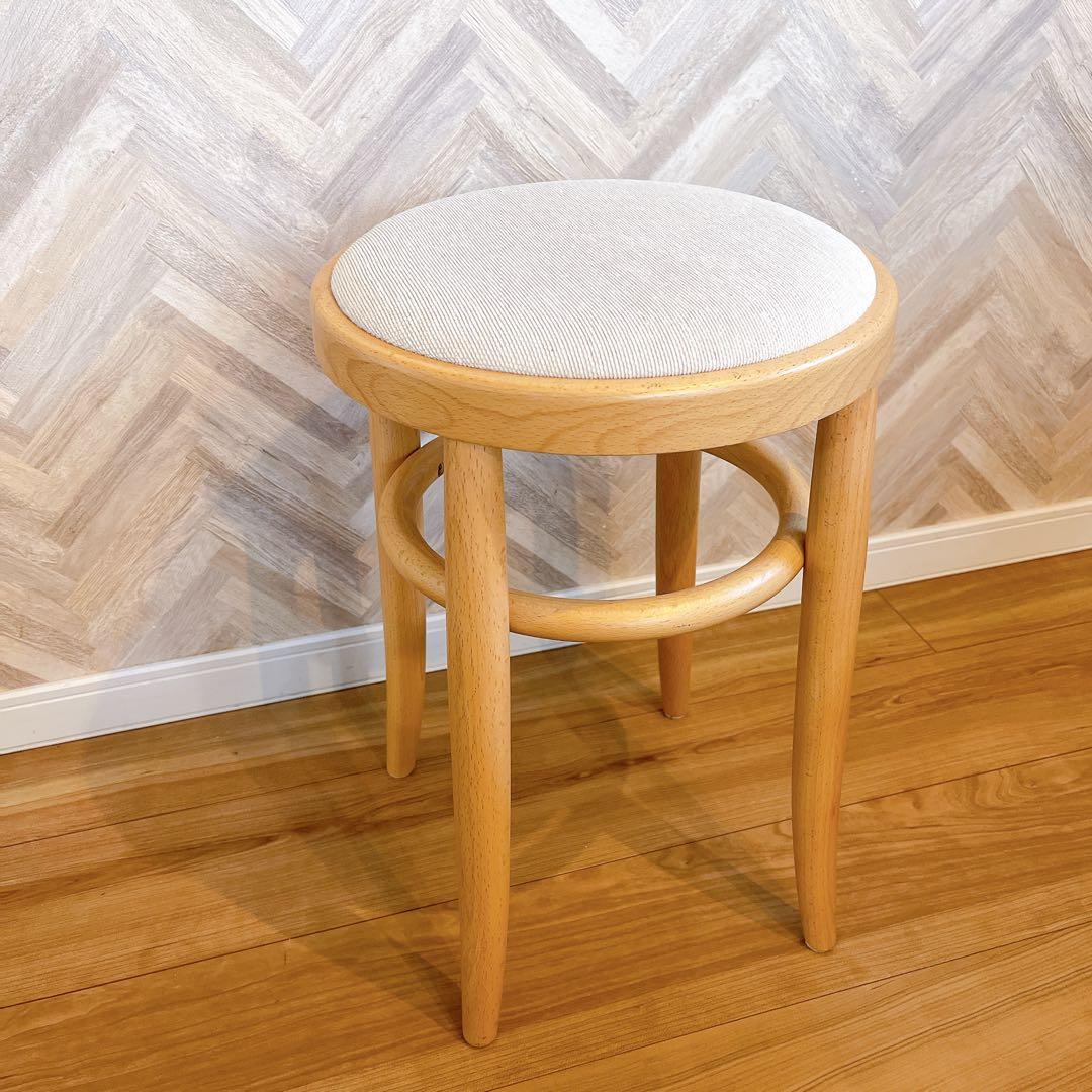 【美品】秋田木工 スツール 大塚家具 No.209 カウンターチェア アイボリー