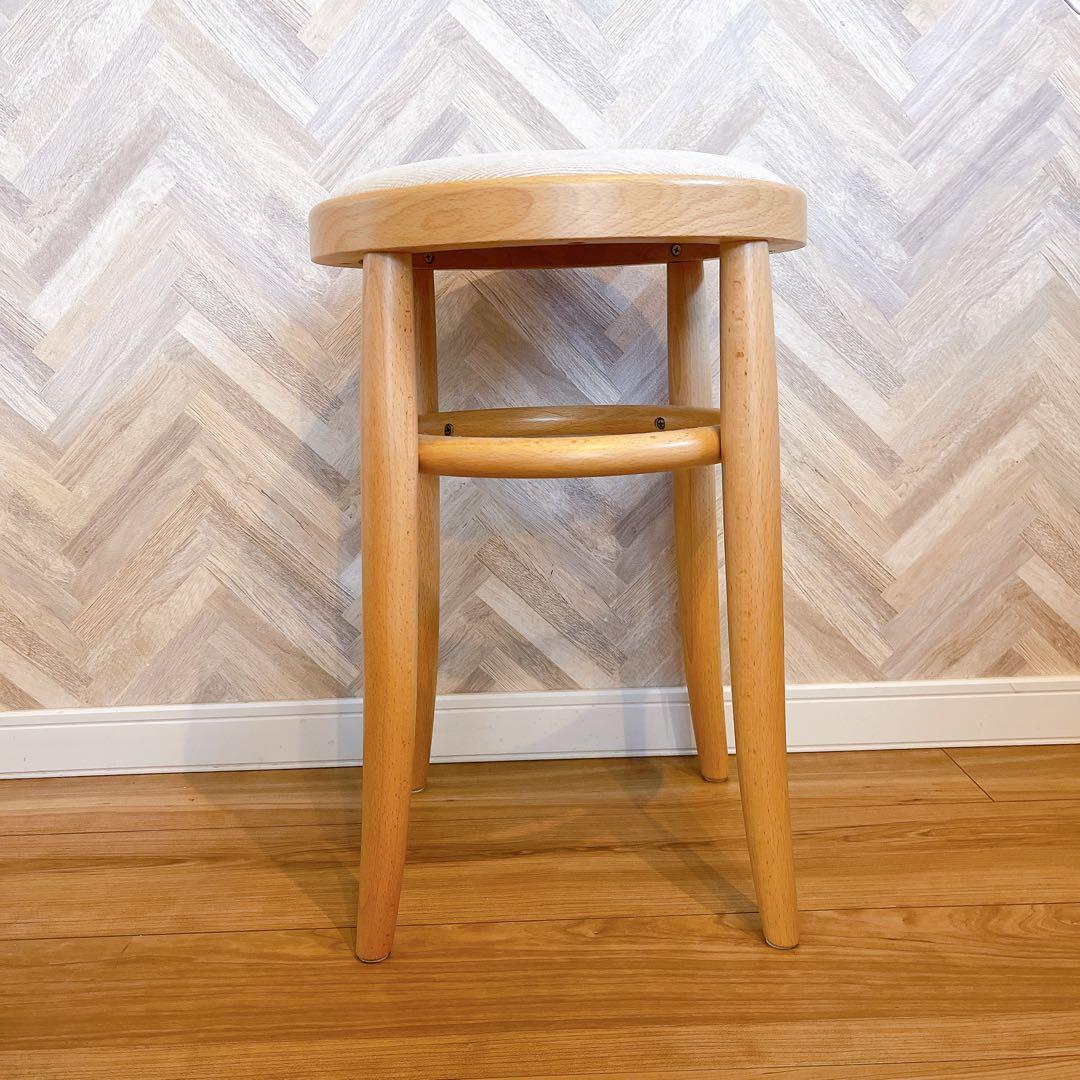 【美品】秋田木工 スツール 大塚家具 No.209 カウンターチェア アイボリー