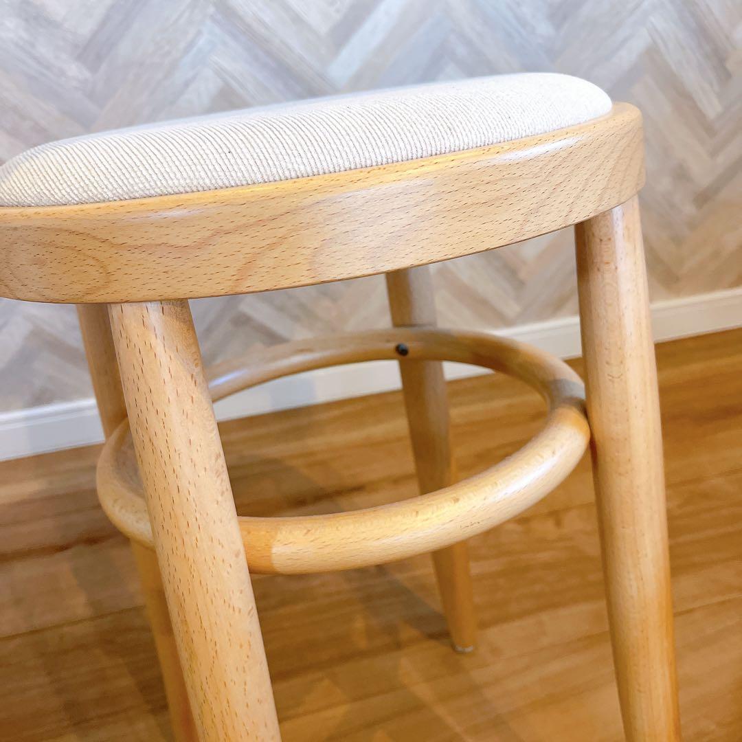 【美品】秋田木工 スツール 大塚家具 No.209 カウンターチェア アイボリー