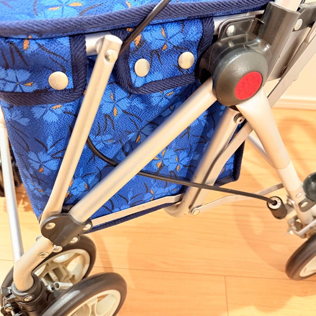 【須恵廣工業】美品　シルバーカー　スイートIII なでしこ紺 取説付き