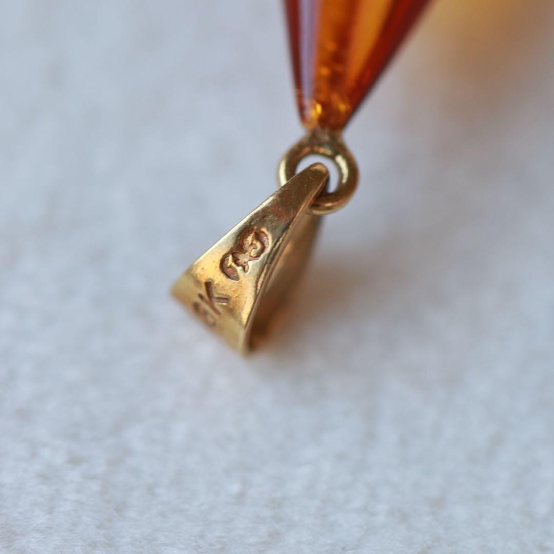 天然琥珀 ティア型ペンダントトップ