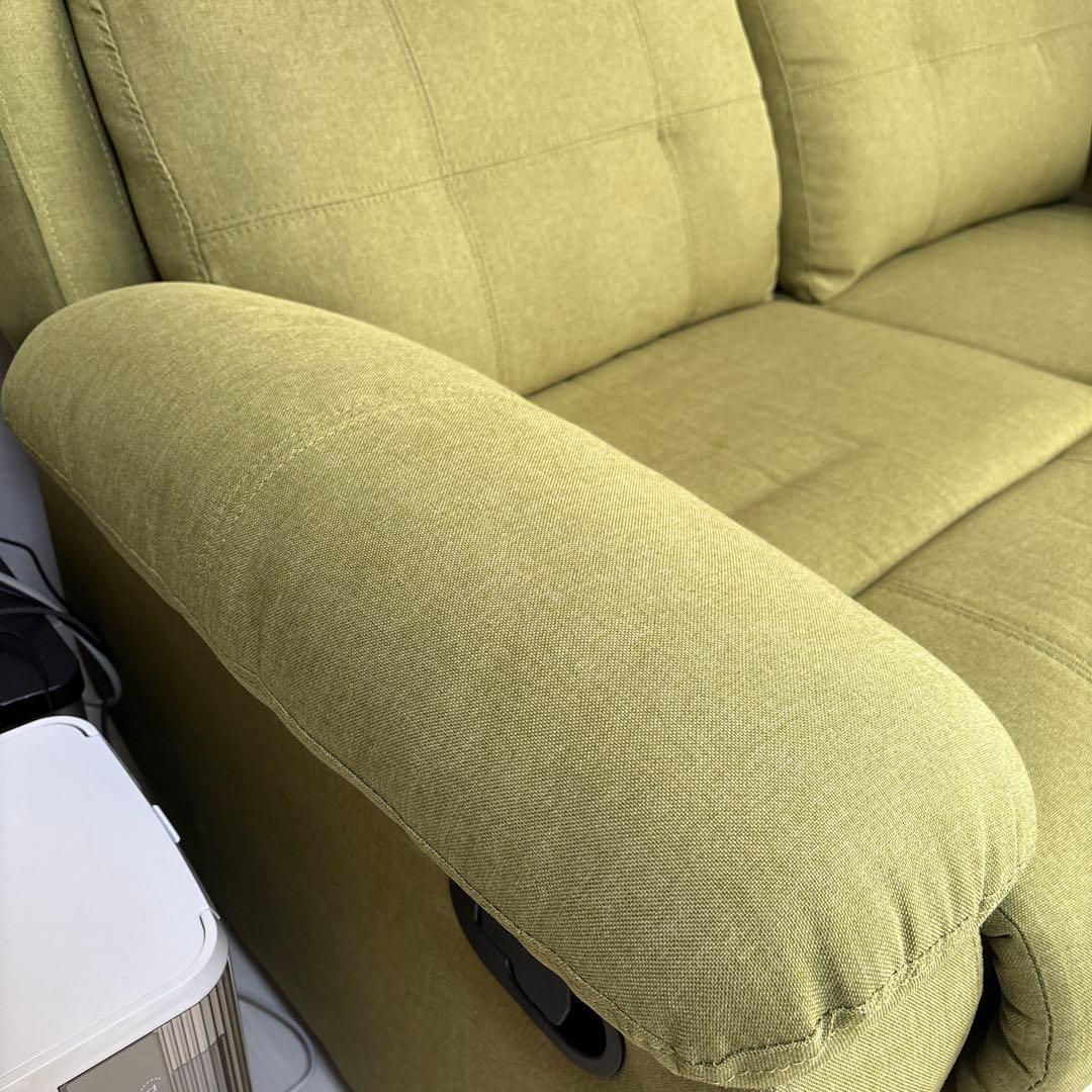 ニトリ　ソファ　グリーン リクライニングソファ