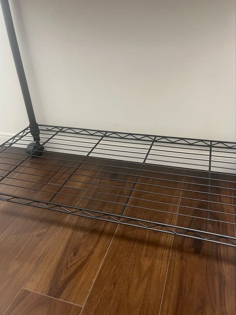 【早急お取引き望む】ルミナスノワールウッドシェルフ付きワードローブ８０W