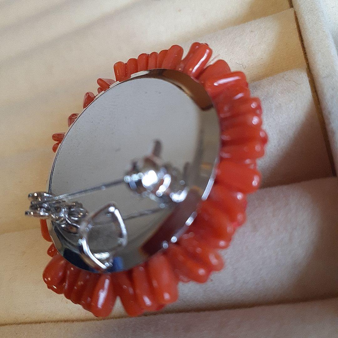 赤珊瑚ブローチ&ネックレス　沖縄産天然赤珊瑚　新品未使用