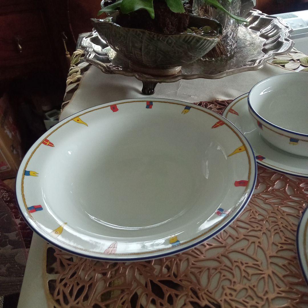 リチャードジノリクリッパース、計5.スープカプ皿2脚組深皿プレート1枚