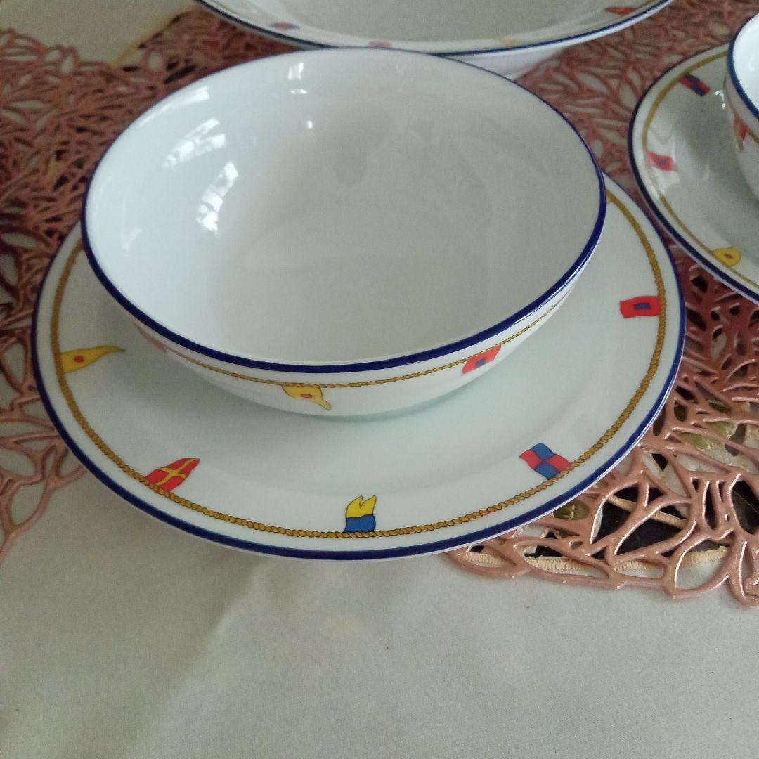 リチャードジノリクリッパース、計5.スープカプ皿2脚組深皿プレート1枚