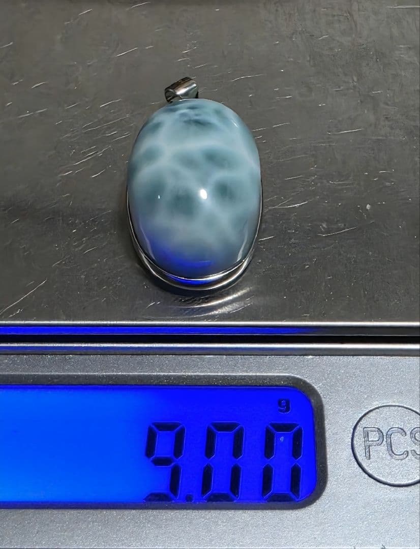 高品質　ドミニカ共和国産　ペクトライト　ラリマー　ペンダント　S925