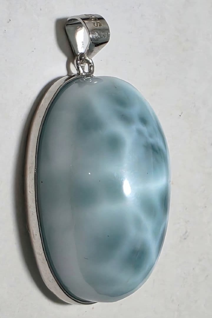 高品質　ドミニカ共和国産　ペクトライト　ラリマー　ペンダント　S925